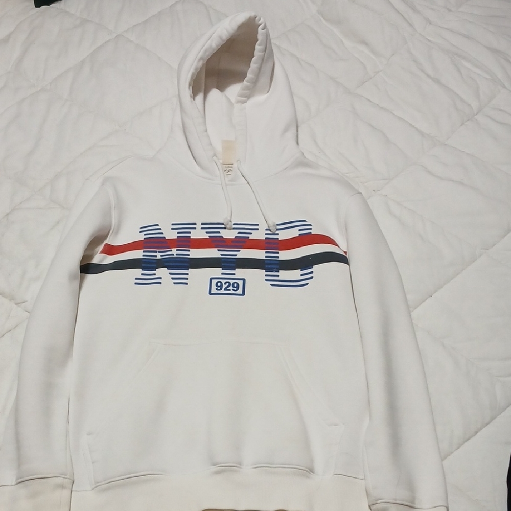 White NYC Graphic Hoodie
